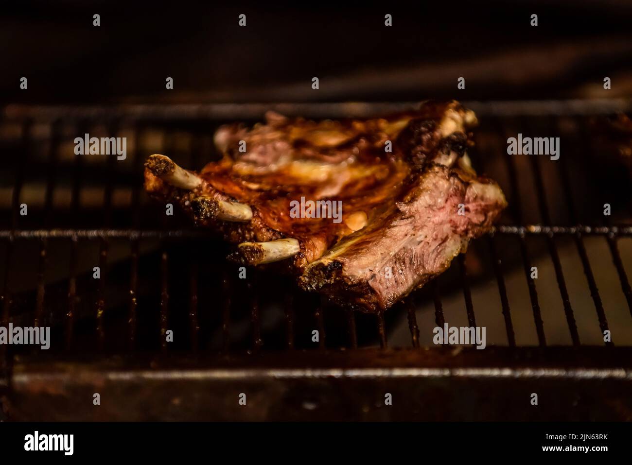 Roasted Crispy Ribs, traditional Argentinian barbecue Stock Photo - Alamy