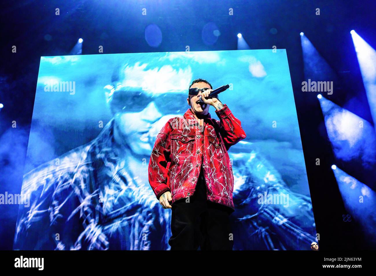 Maurizio Pisciottu, known professionally as Salmo performs live on