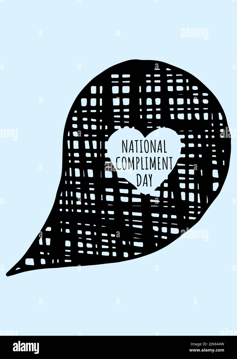 Composition of national compliment day text in speech bubble on blue backgorund Stock Photo