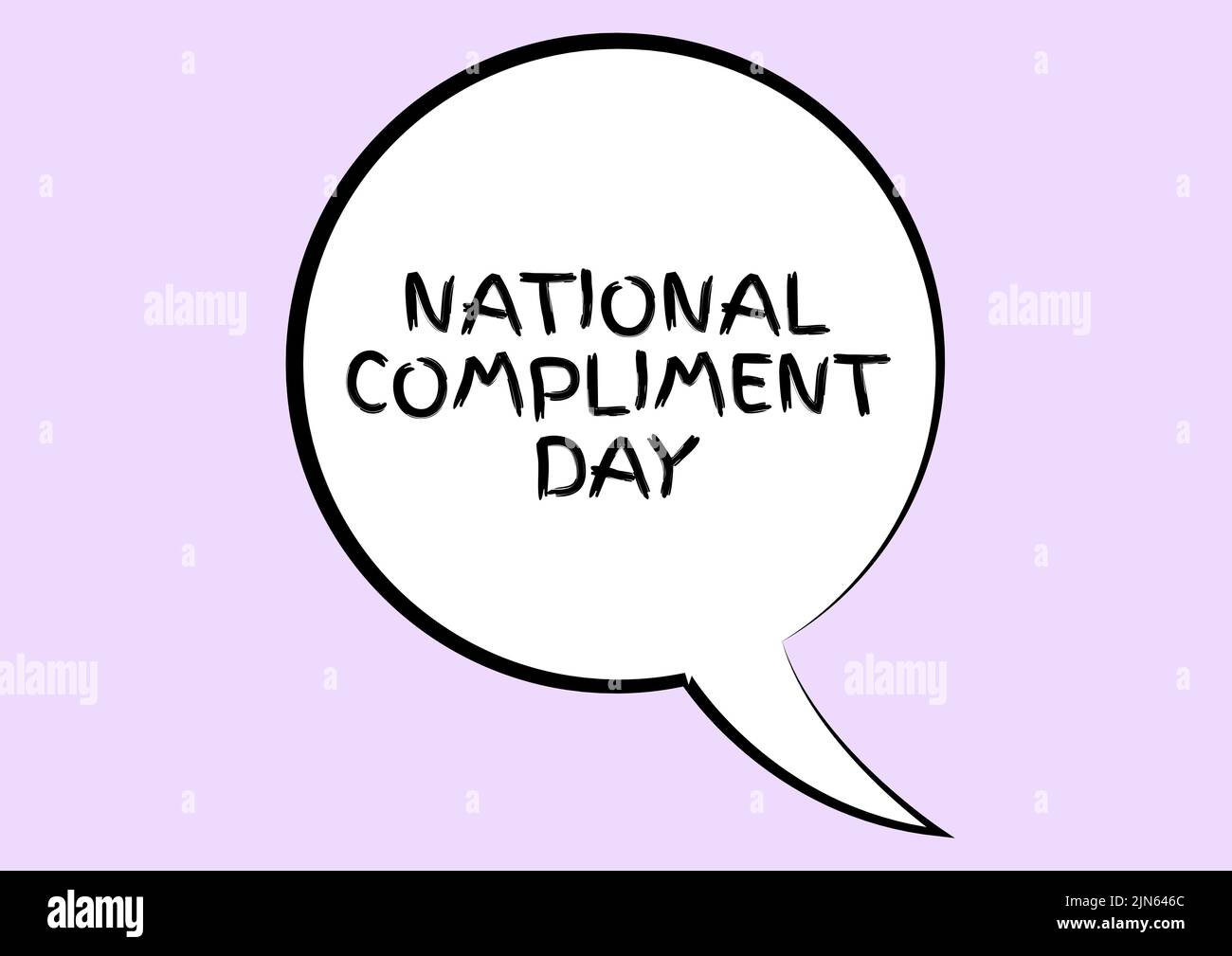 Composition of national compliment day text in speech bubble on purple backgorund Stock Photo