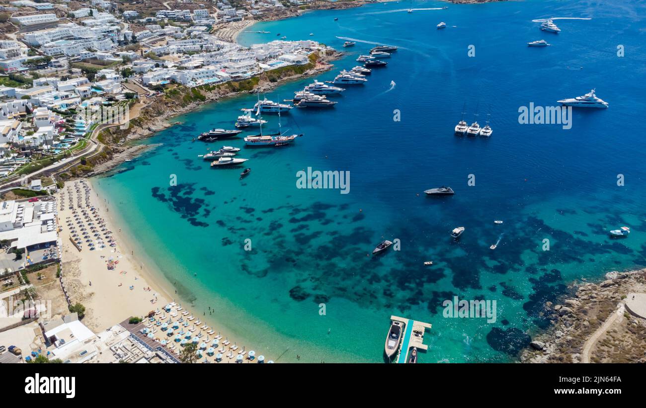 An aerial view of modern buildings near the sea on a sunny day Stock ...