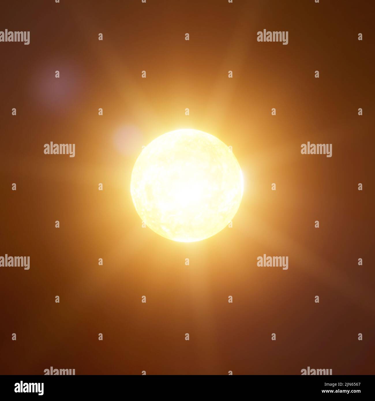 Bright sun for Sun in closeup on black background Stock Photo
