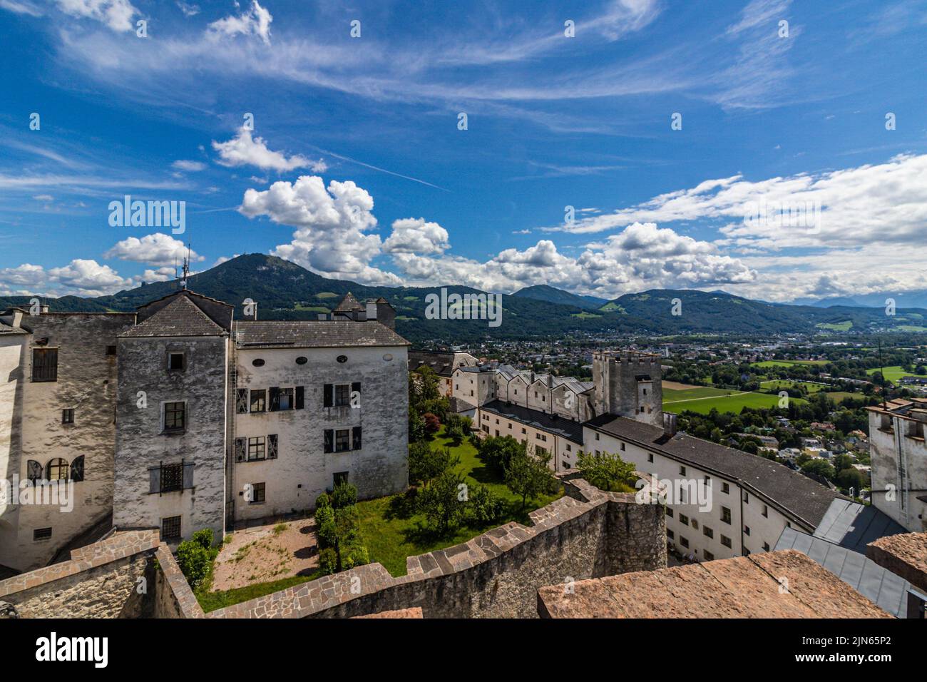 Hohensalzburg Fortress on the Festungsberg mountain at Salzburg, Austria Stock Photo