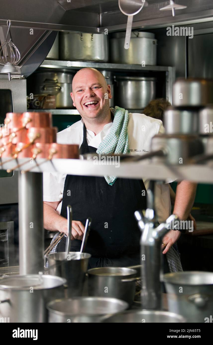 Tom Kerridge in the kitchen at the Hand & Flowers, his 2 Michelin Star