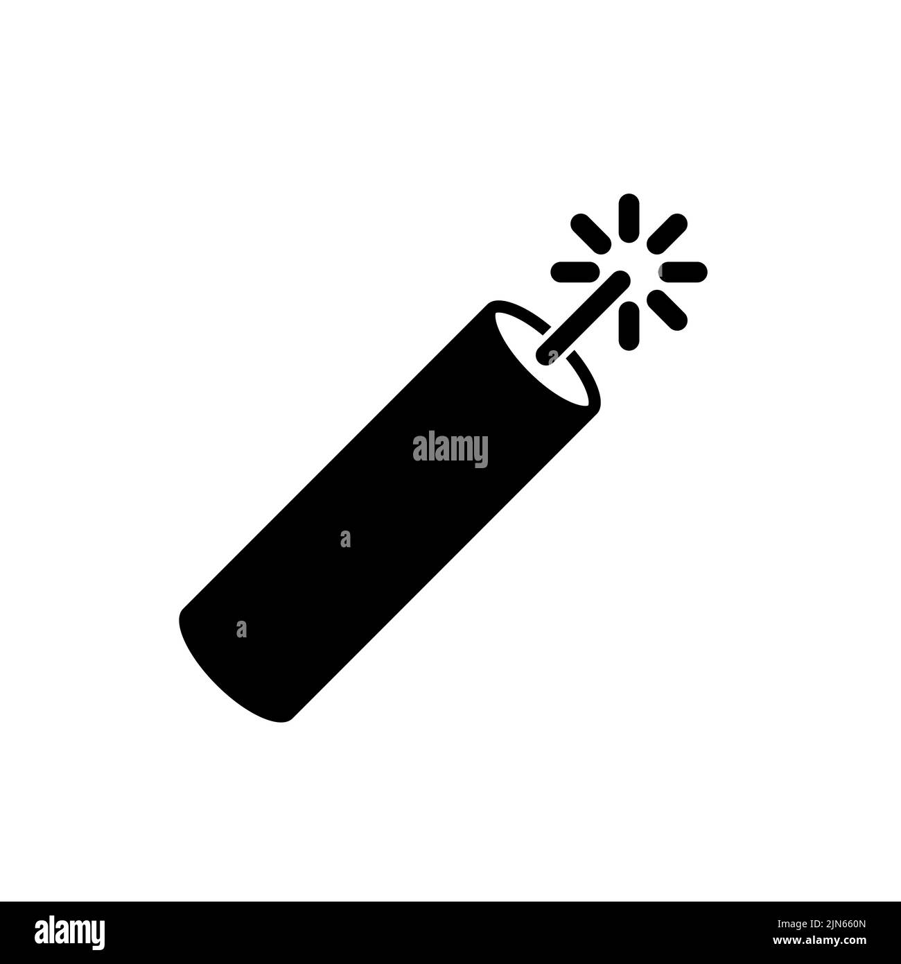 Dynamite stick icon. Dynamite isolated icon. Black sign. Vector illustration. Stock Vector