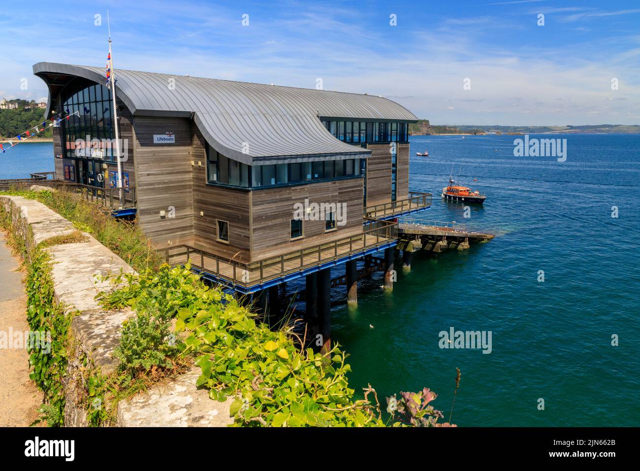 The new RNLI lifeboat station in Tenby, Pembrokeshire, Wales, UK Stock Photo