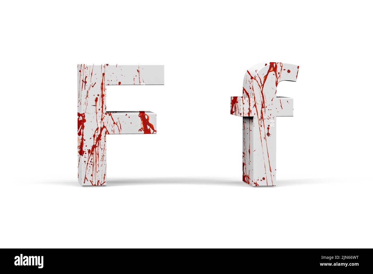 Bloody letter - three dimensional uppercase and lowercase letter 