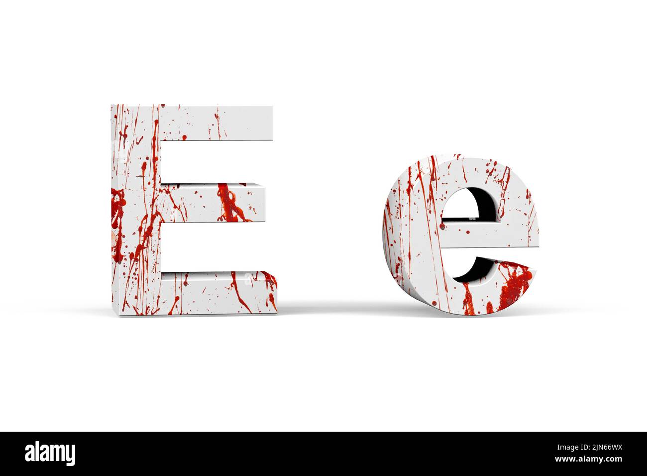 Bloody letter - three dimensional uppercase and lowercase letter 
