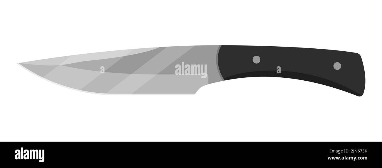 Kitchen knife for cooking. Cute knife isolated on white background. Vector illustration. Stock Vector