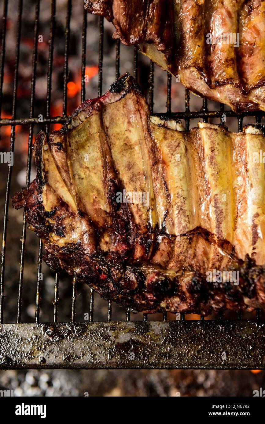 Roasted Crispy Ribs, traditional Argentinian barbecue Stock Photo Alamy