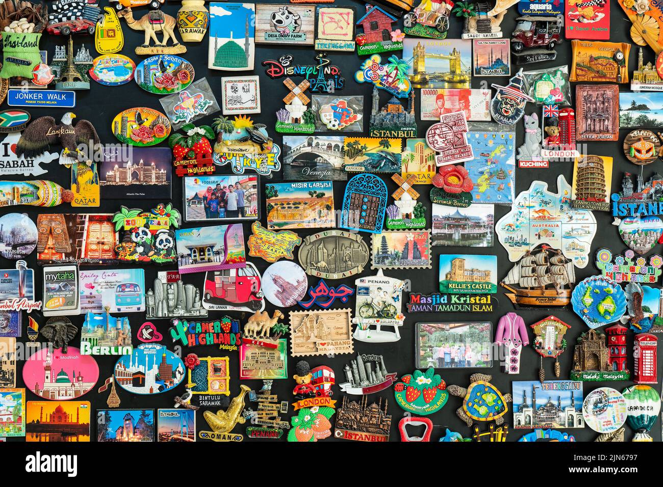 Fridge from trips all around the world Stock Photo Alamy