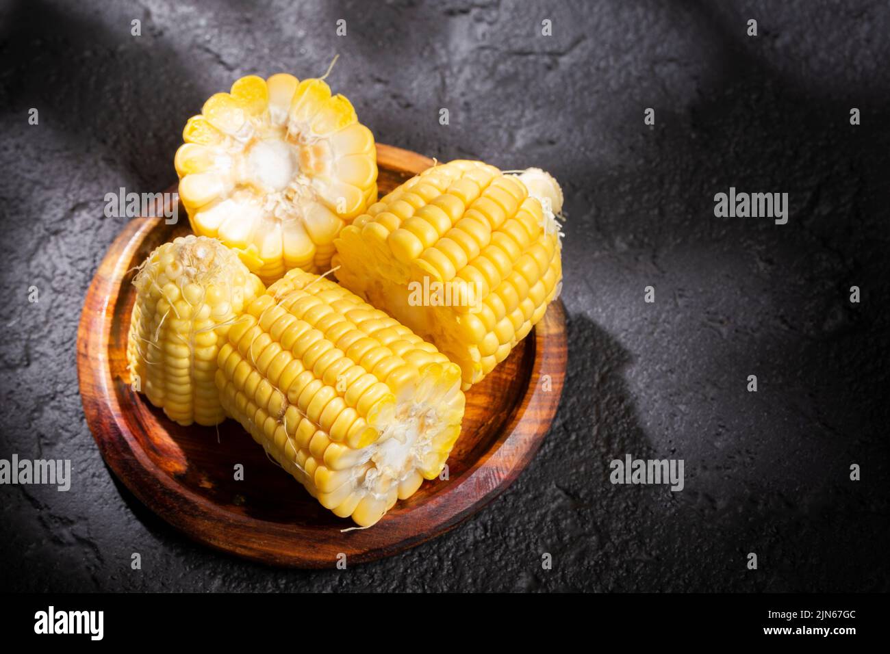 corn on the cob on the table, sweet corn Stock Photo Alamy