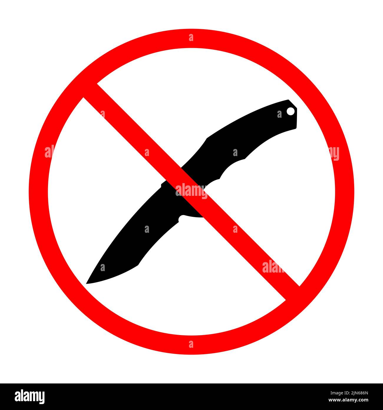 No Knife sign. Knife ban sign. Dangerous weapon. Prohibition sign. Vector illustration.v Stock Vector