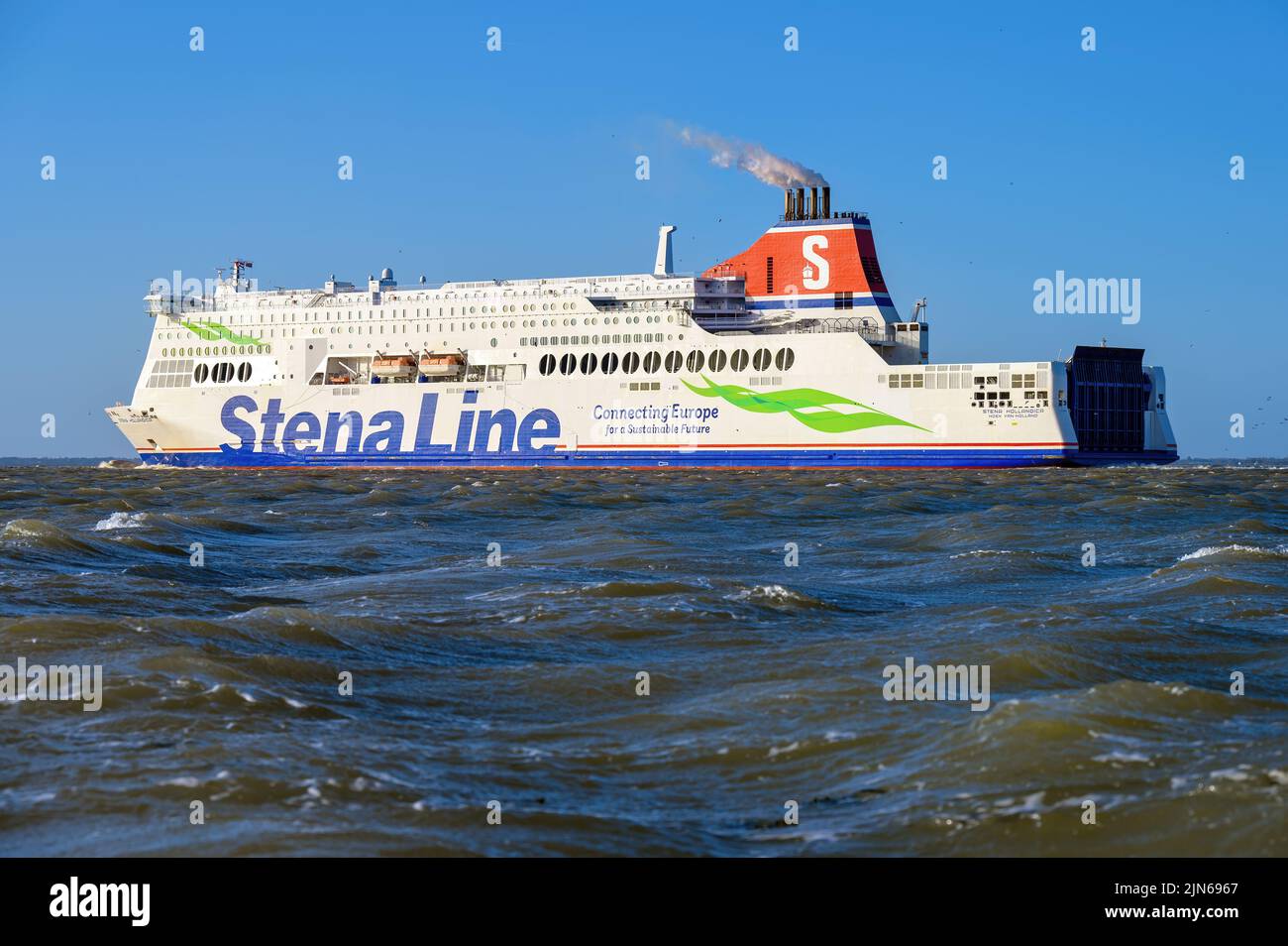 The North Sea ferry Stena Hollandica links Harwich and the Hook of Holland - January 2022. Stock Photo