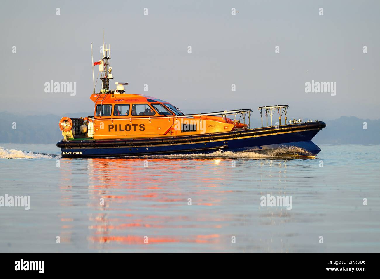 The pilot boat Mayflower operated by ABP Southampton - July 2022. Stock Photo