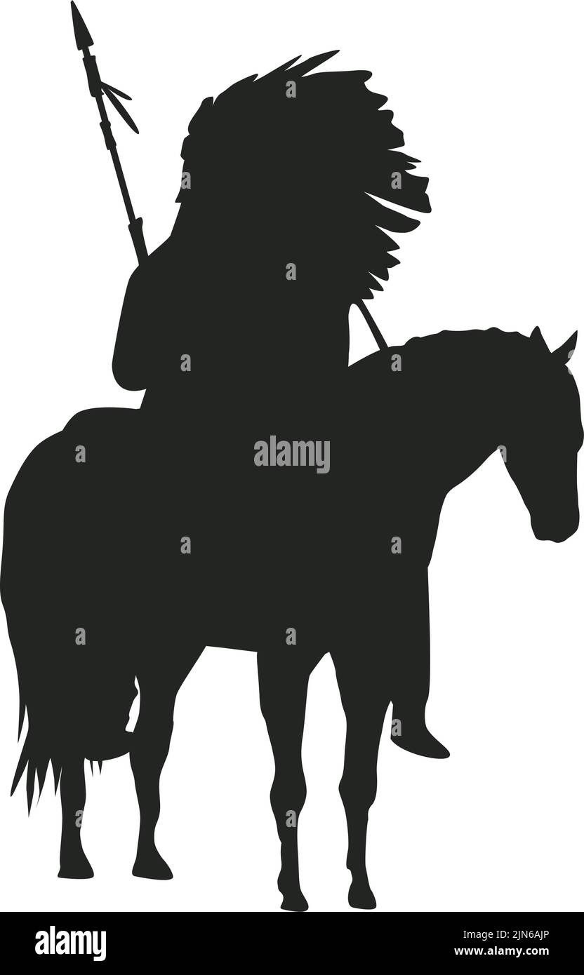 Native in horse silhouette Stock Vector Image & Art - Alamy