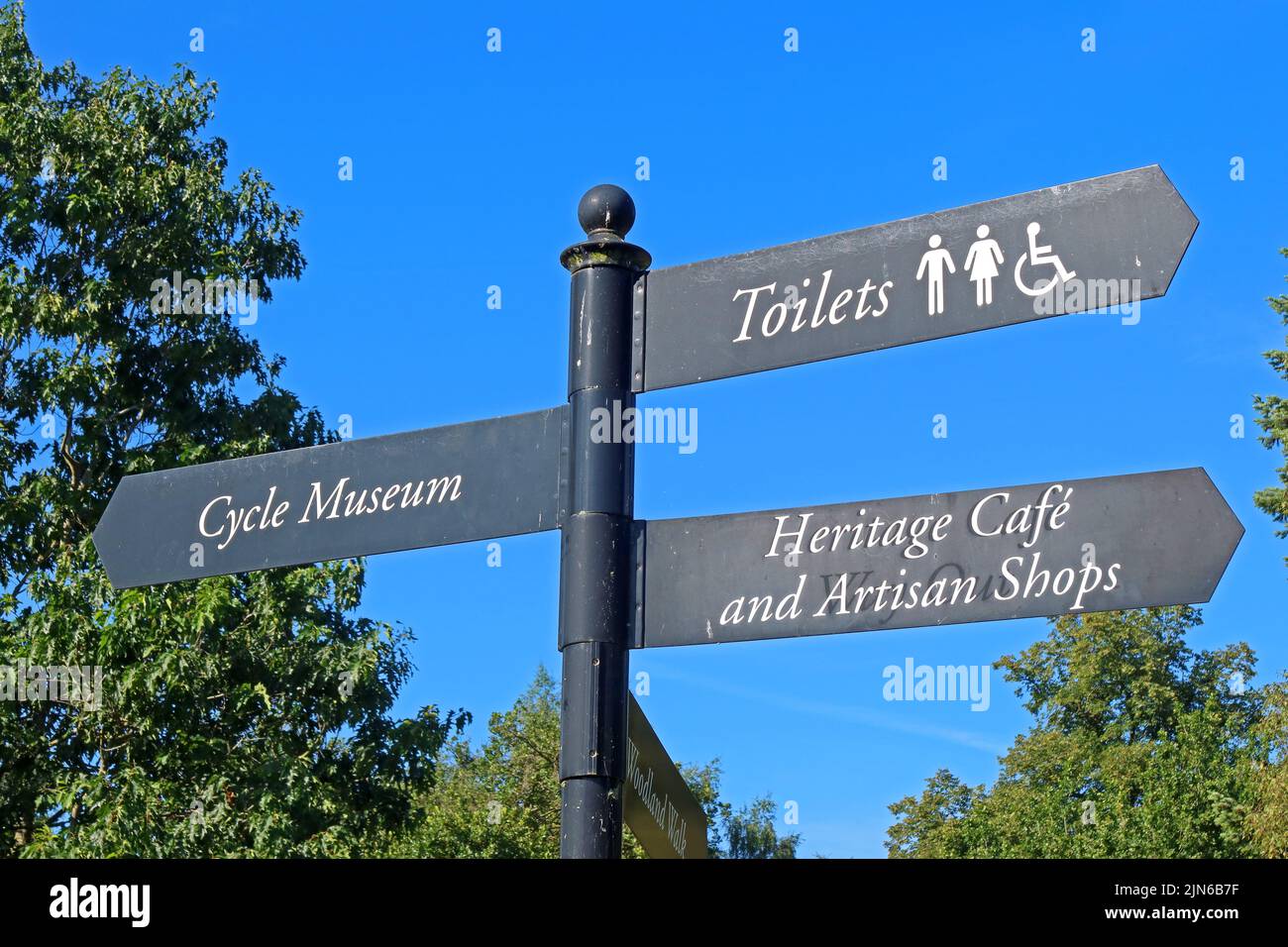 Signs at Walton Hall / Village,Higher Walton,  Warrington, Cheshire, England, UK, WA4 6SN Stock Photo