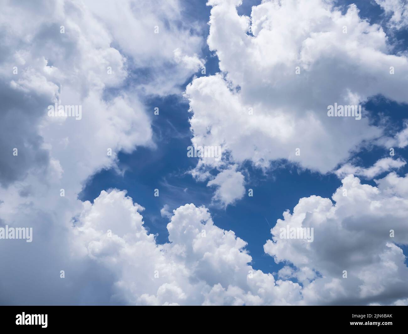 White clouds in blue sky over southwest Florida Stock Photo