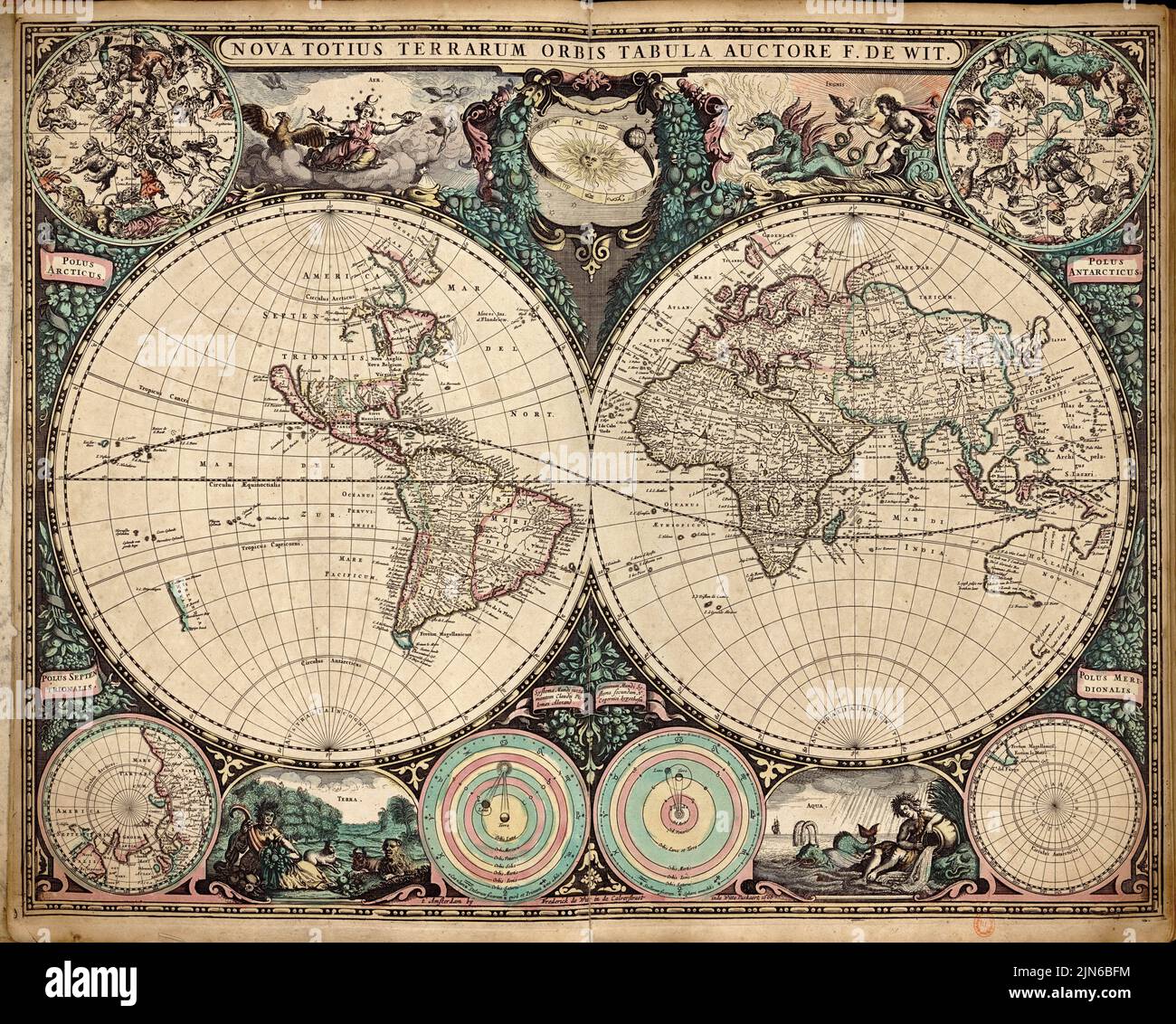 A New World Map in Light of the Published 1665. Author - Frederik de ...