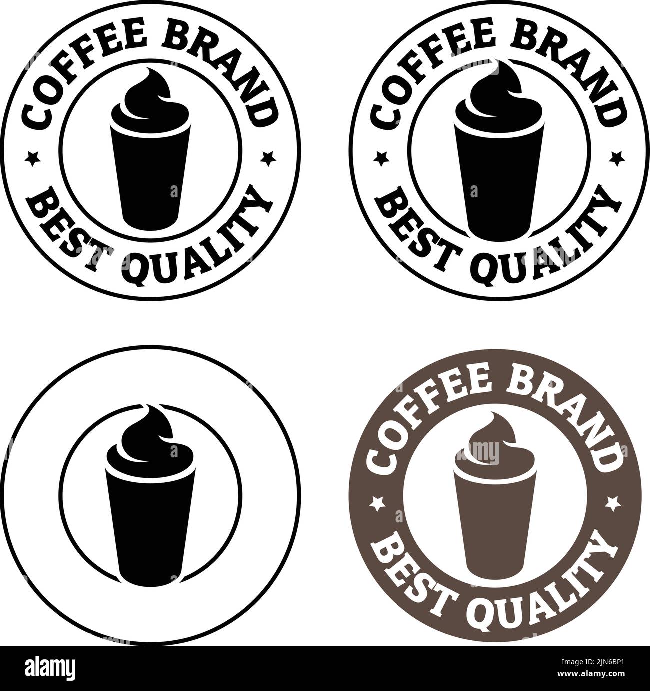 Iced Coffee Icon with Text isolated on a White Background Stock Vector