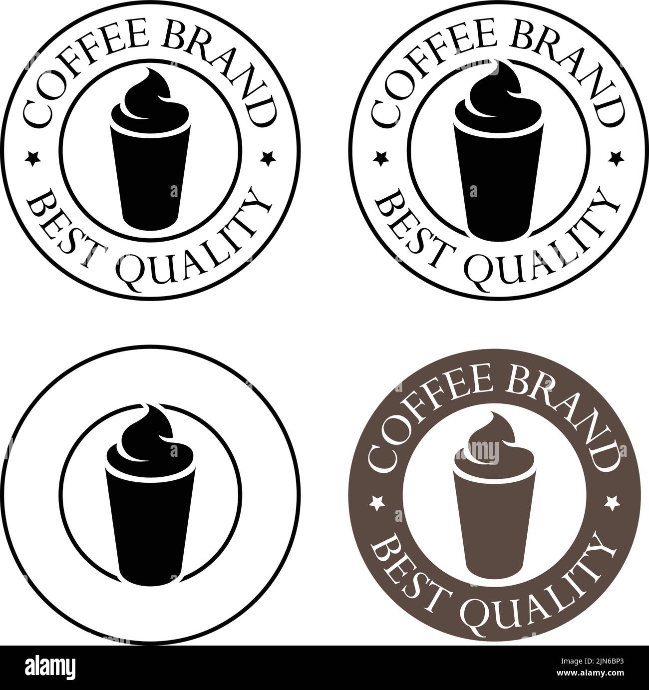 Iced Coffee Icon with Text isolated on a White Background Stock Vector
