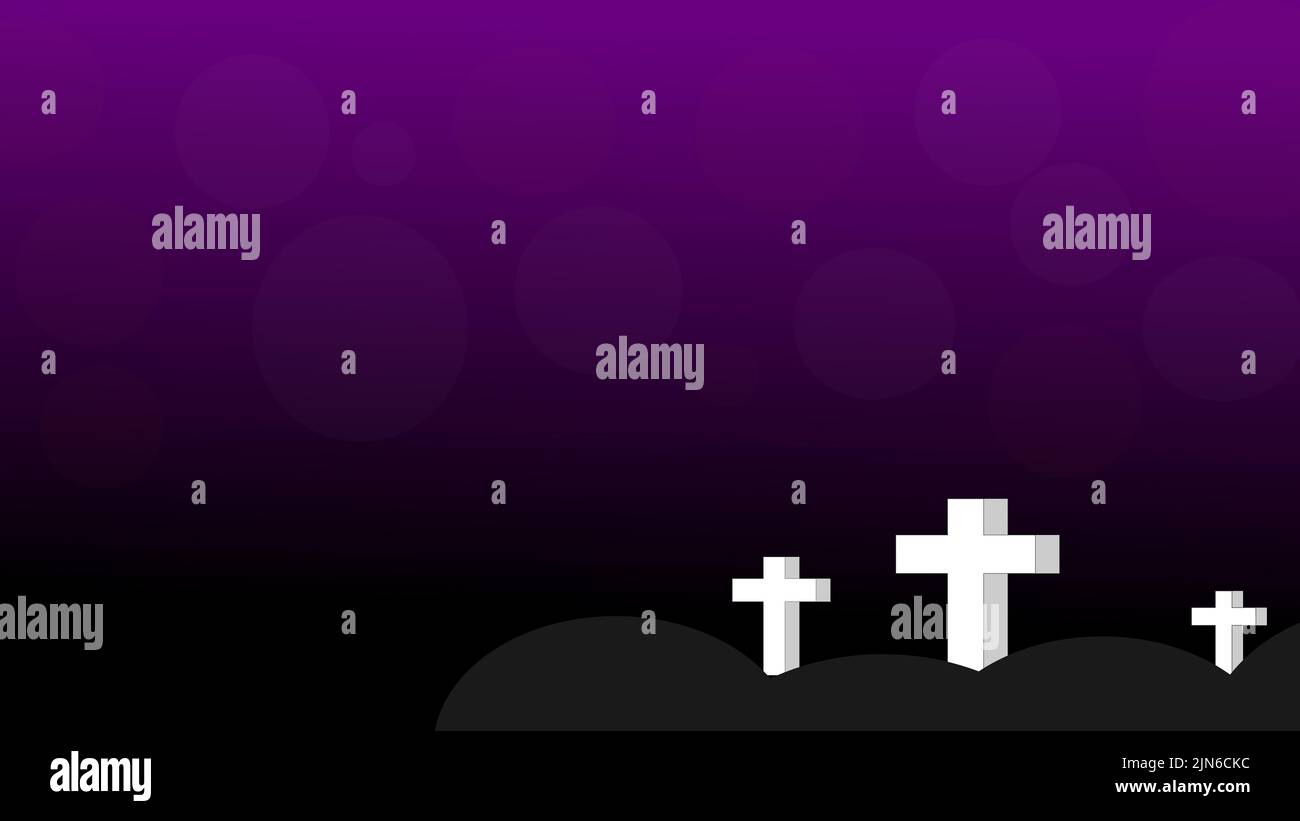 Happy Halloween cross on purple wallpaper illustration, perfect for
