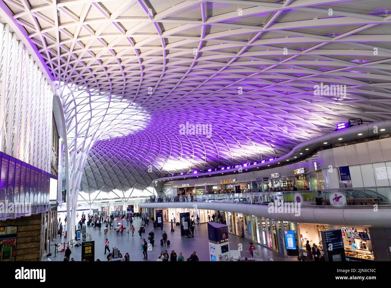 Looking down the new concourse at Kings Cross Station in London, taken 20th May 2022. Stock Photo