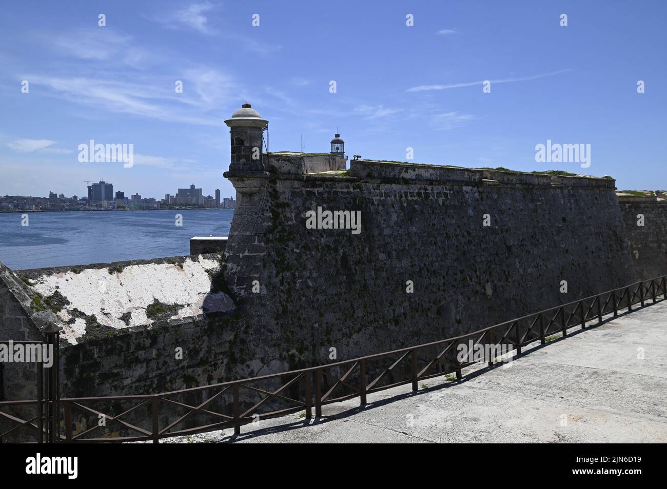 Landscape with panoramic view of Fortaleza de San Carlos de la Cabaña a historic Baroque style Landscape with panoramic view of Fortaleza de San Carlos de la Cabaña a historic Baroque style