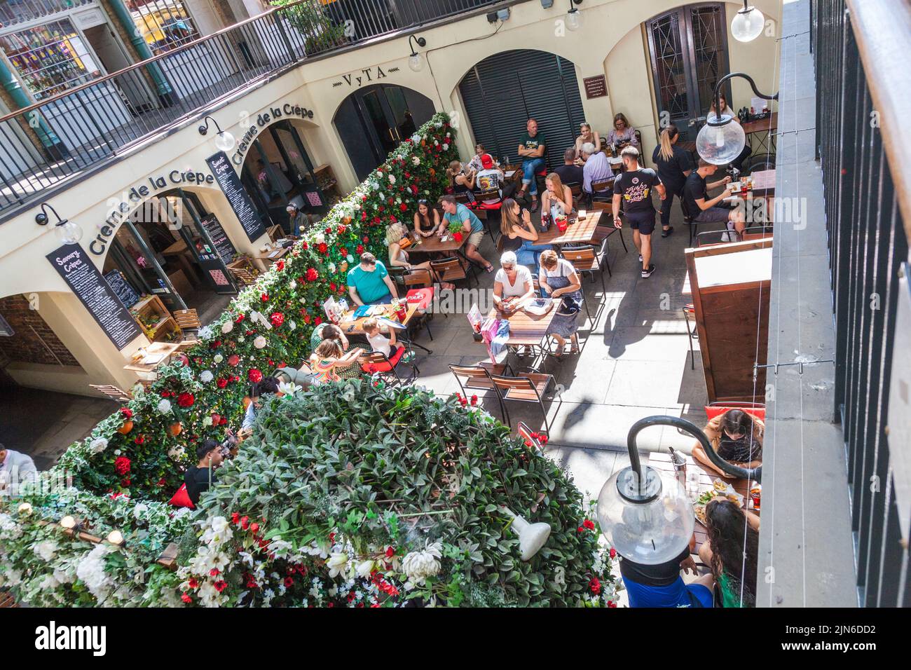 Overhead view of the dining area of VyTA Restaurant in Covent Garden,London,England,UK Stock Photo