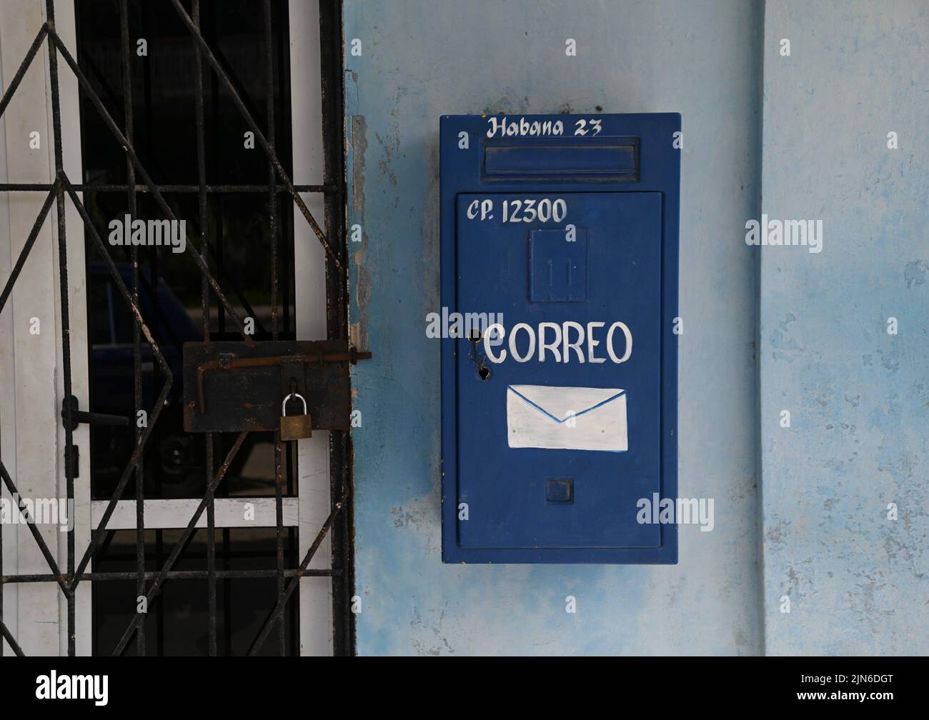 Mailbox view on the exterior of the local Post Office of Guanabo, a