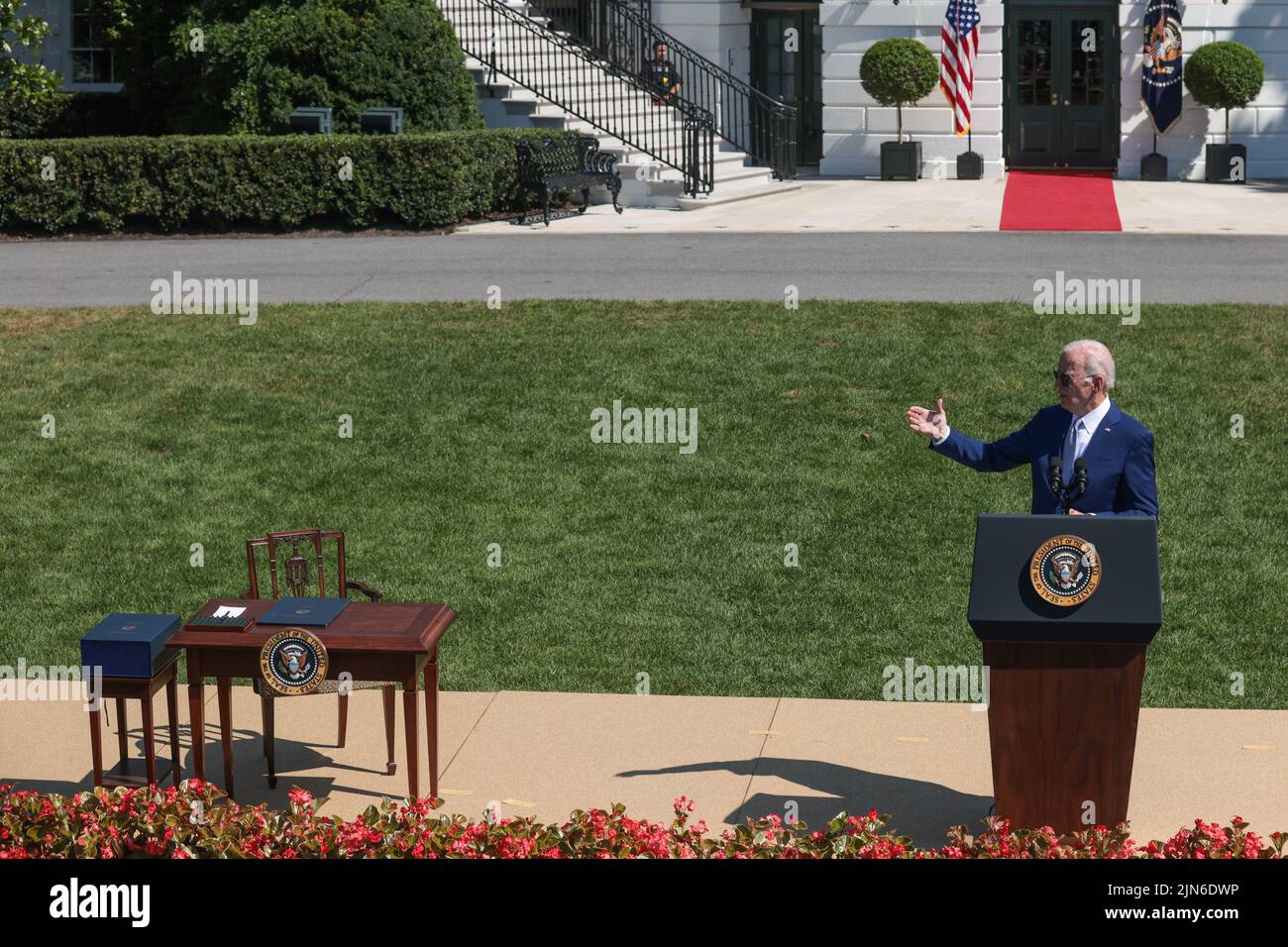 President Joe Biden delivers remarks and signs into law H.R. 4346, the