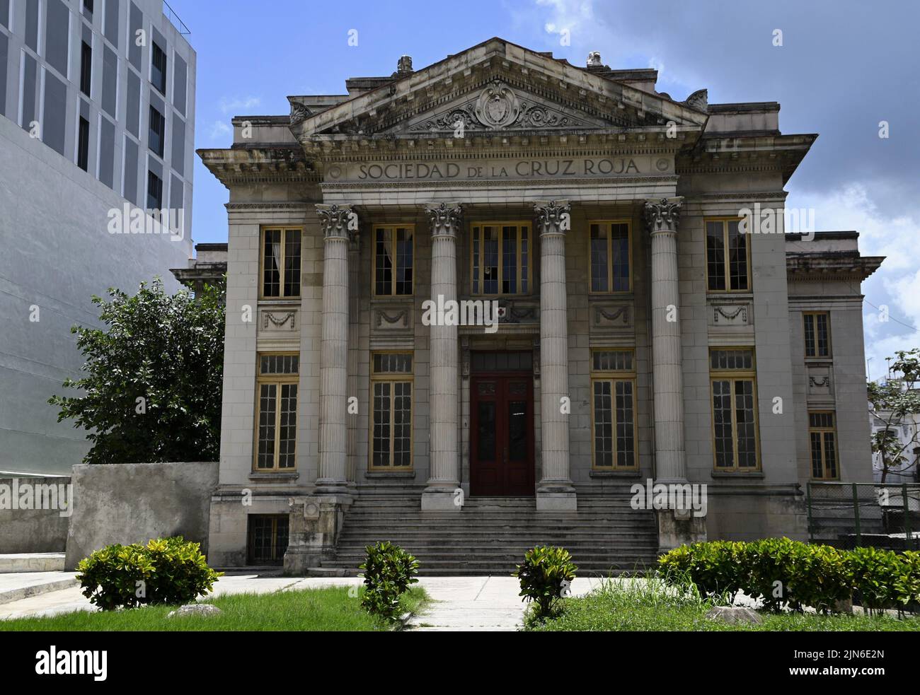 Cityscape with scenic view of the Neoclassical style building of La