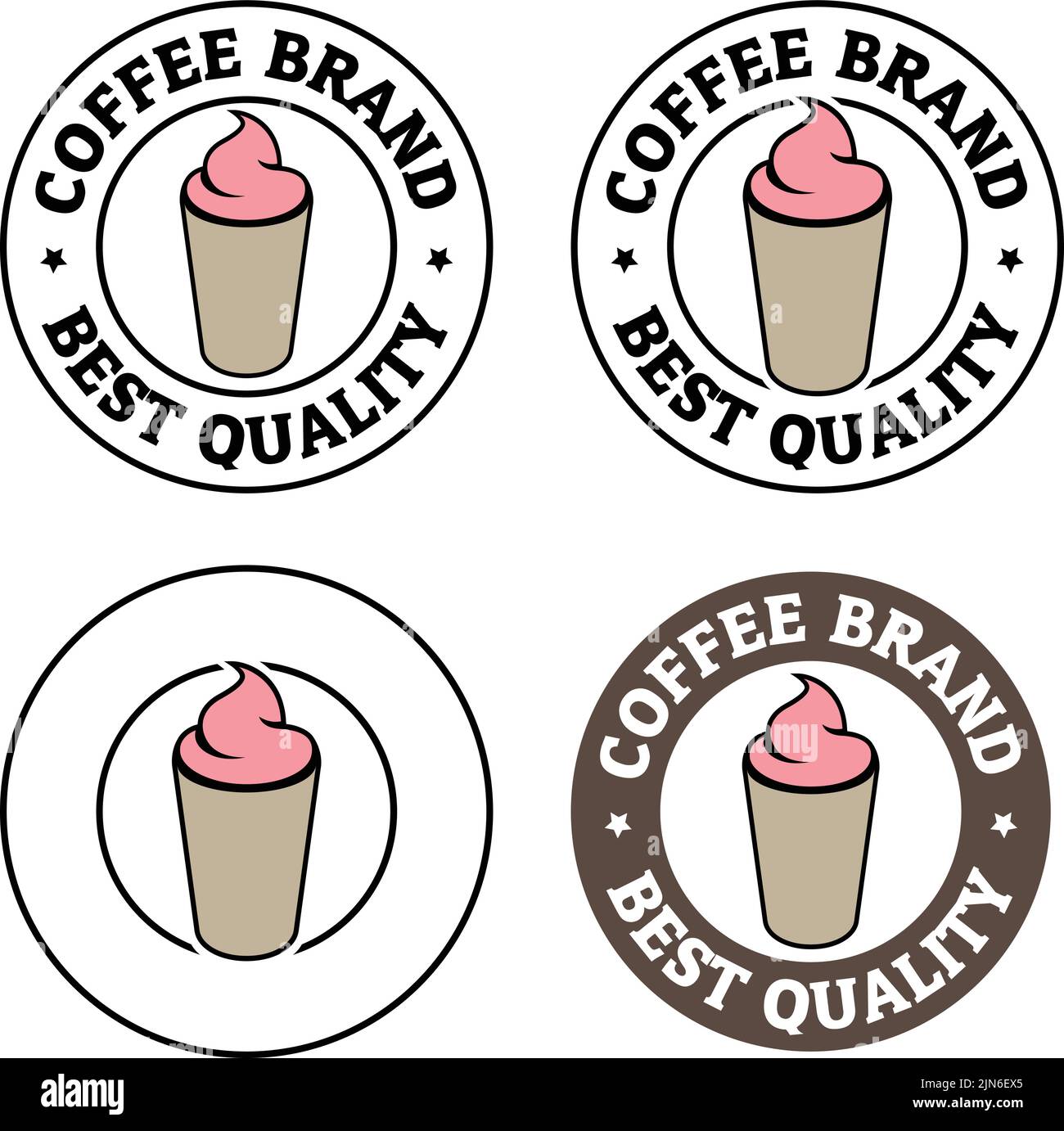 Iced Coffee Icon with Text isolated on a White Background Stock Vector