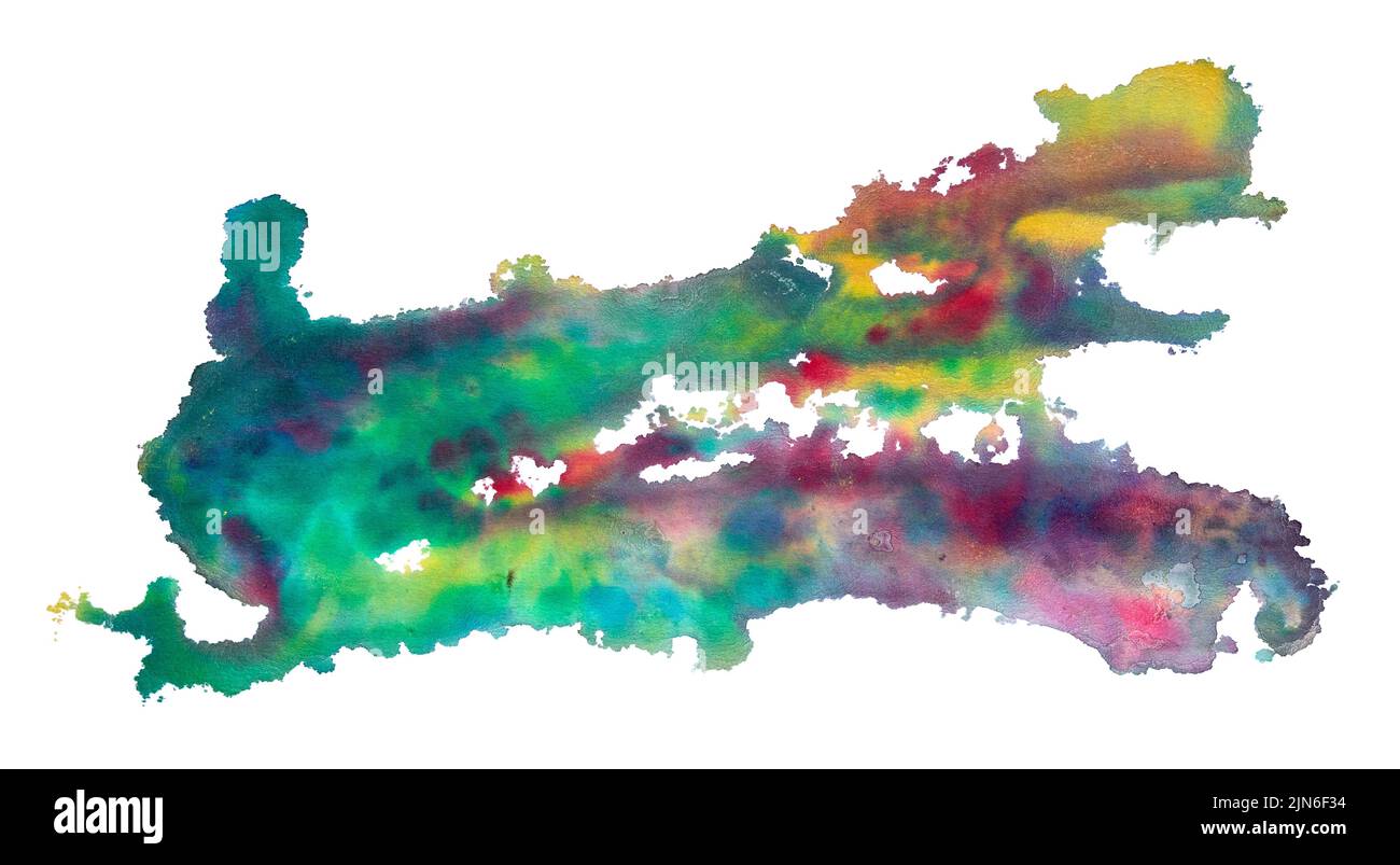 Colorful abstract watercolor formation in white back Stock Photo
