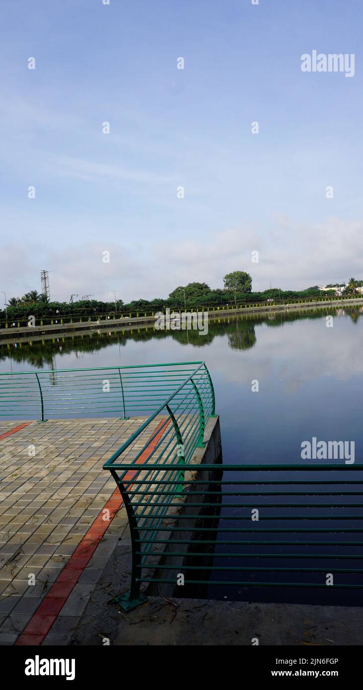 Beautiful view of Sankey tank lake. A manmade lake constructed by Col ...