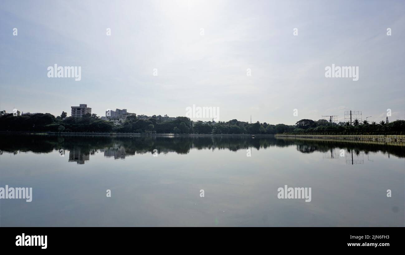 Beautiful view of Sankey tank lake. A manmade lake constructed by Col ...
