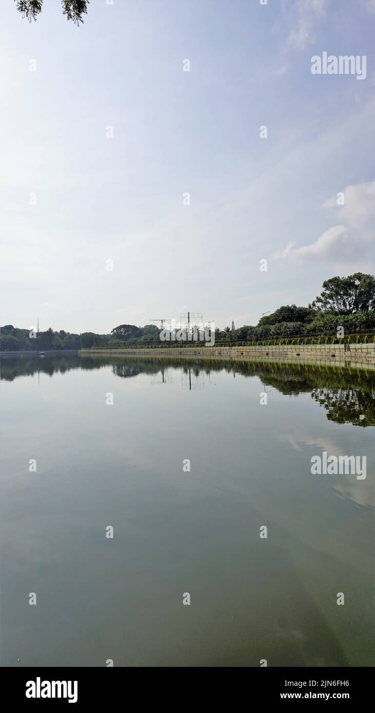 Beautiful view of Sankey tank lake. A manmade lake constructed by Col ...