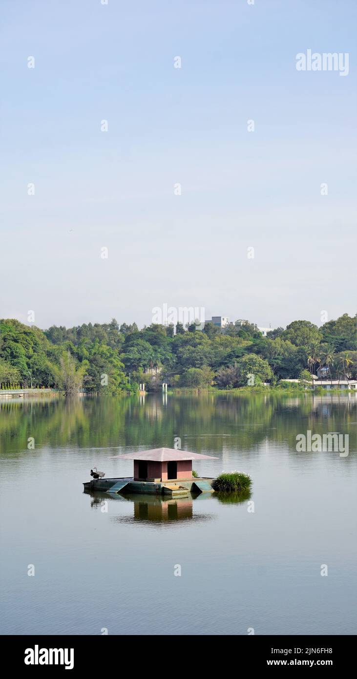 Beautiful view of Sankey tank lake. A manmade lake constructed by Col ...