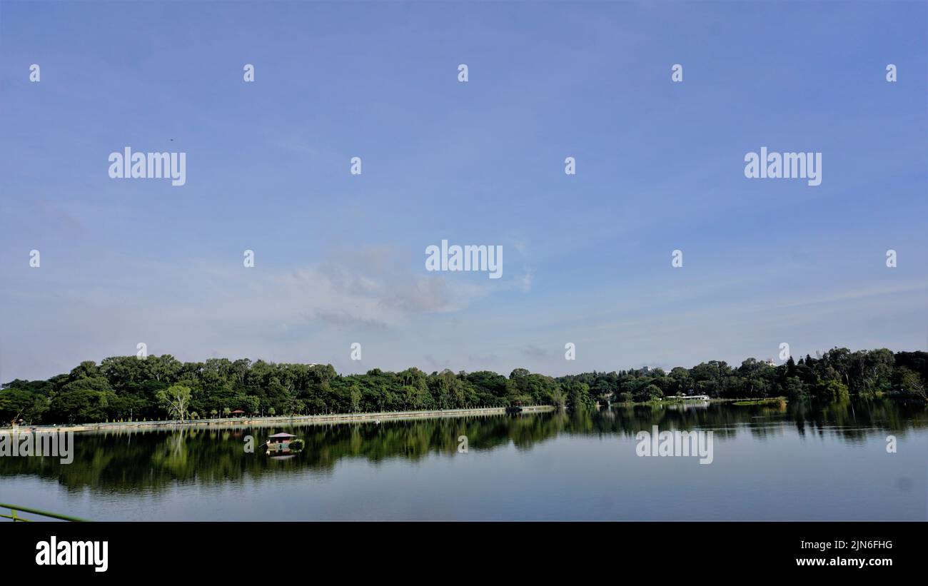 Beautiful view of Sankey tank lake. A manmade lake constructed by Col ...