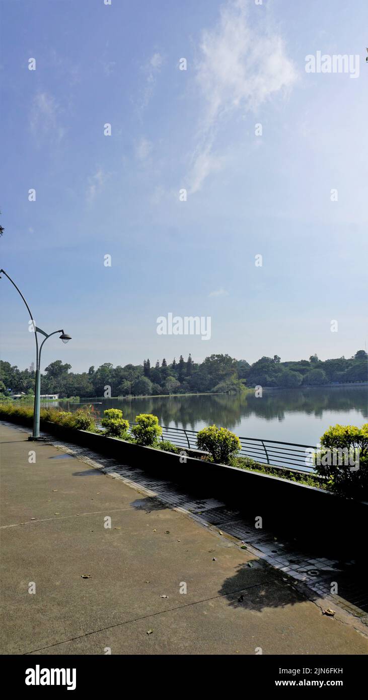 Beautiful view of Sankey tank lake. A manmade lake constructed by Col ...