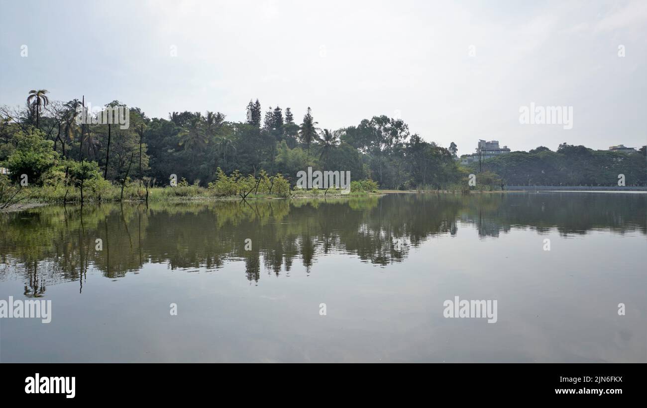 Beautiful view of Sankey tank lake. A manmade lake constructed by Col ...