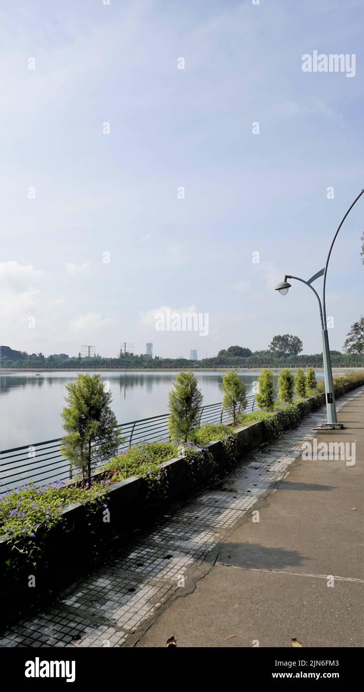 Beautiful view of Sankey tank lake. A manmade lake constructed by Col ...