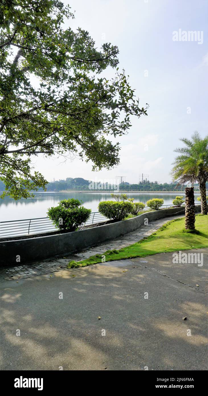 Beautiful view of Sankey tank lake. A manmade lake constructed by Col ...