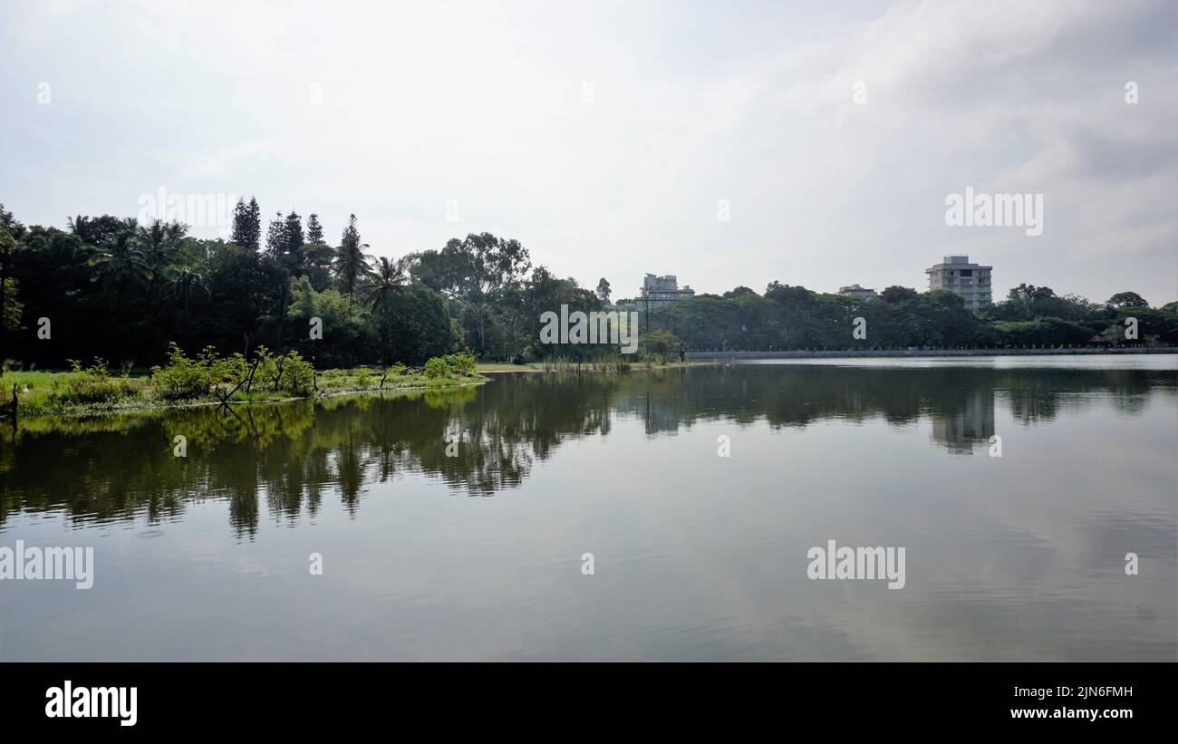 Beautiful view of Sankey tank lake. A manmade lake constructed by Col ...