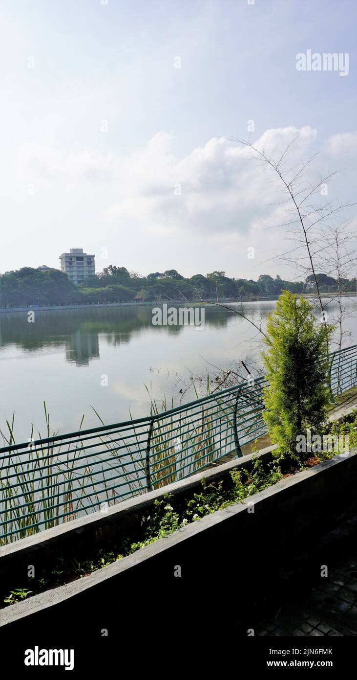 Beautiful view of Sankey tank lake. A manmade lake constructed by Col ...
