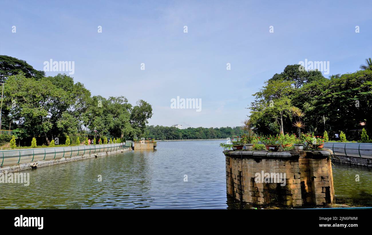 Beautiful view of Sankey tank lake. A manmade lake constructed by Col ...
