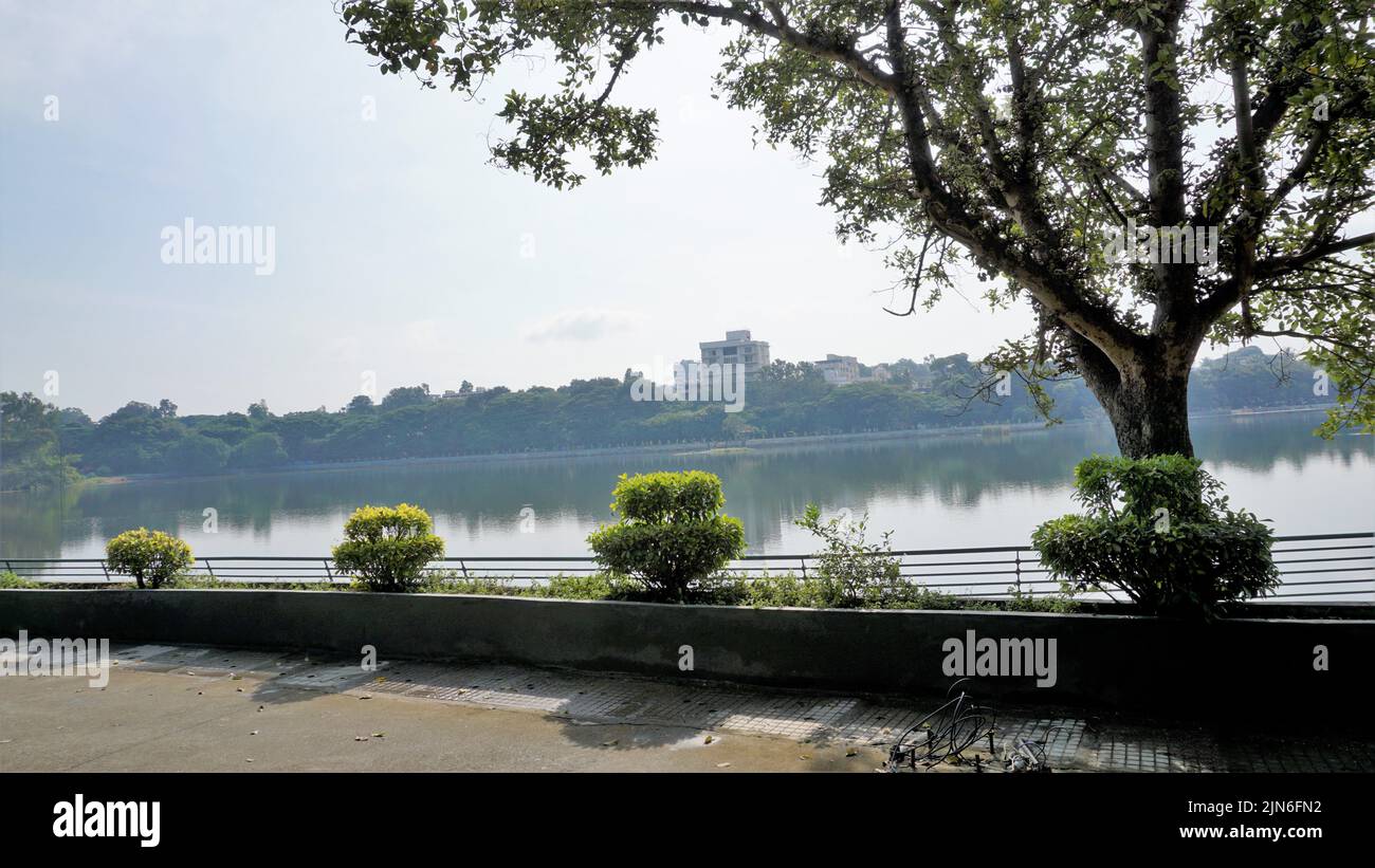Beautiful view of Sankey tank lake. A manmade lake constructed by Col ...