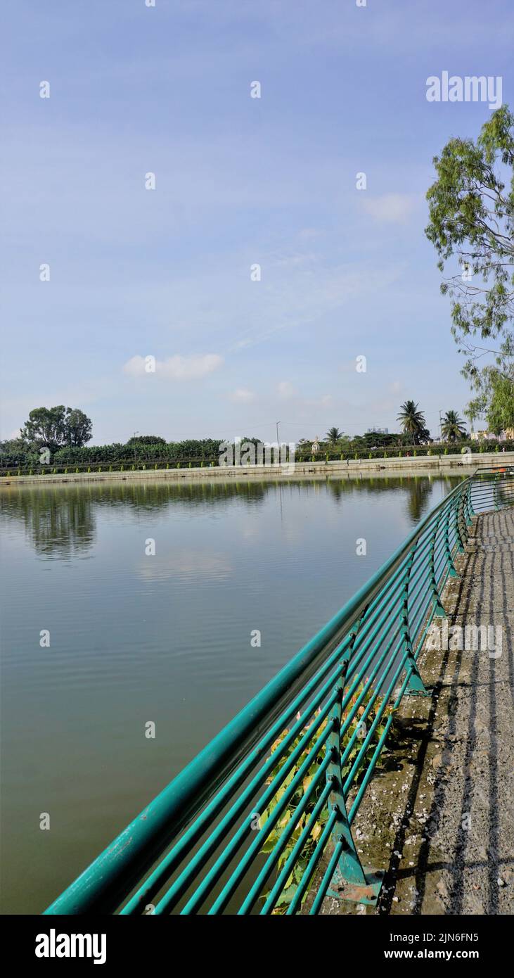 Beautiful view of Sankey tank lake. A manmade lake constructed by Col ...