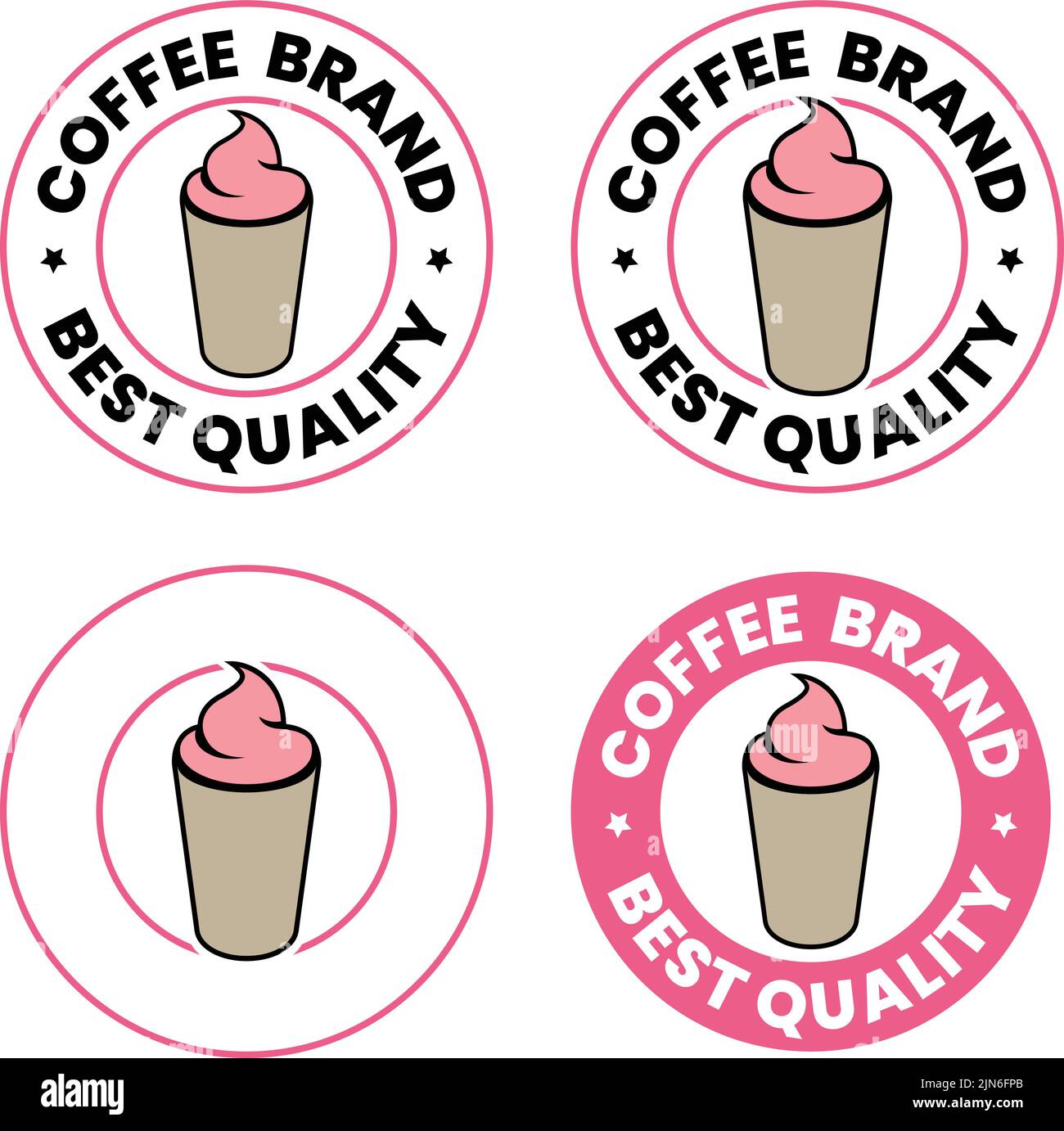 Iced Coffee Icon with Text isolated on a White Background Stock Vector