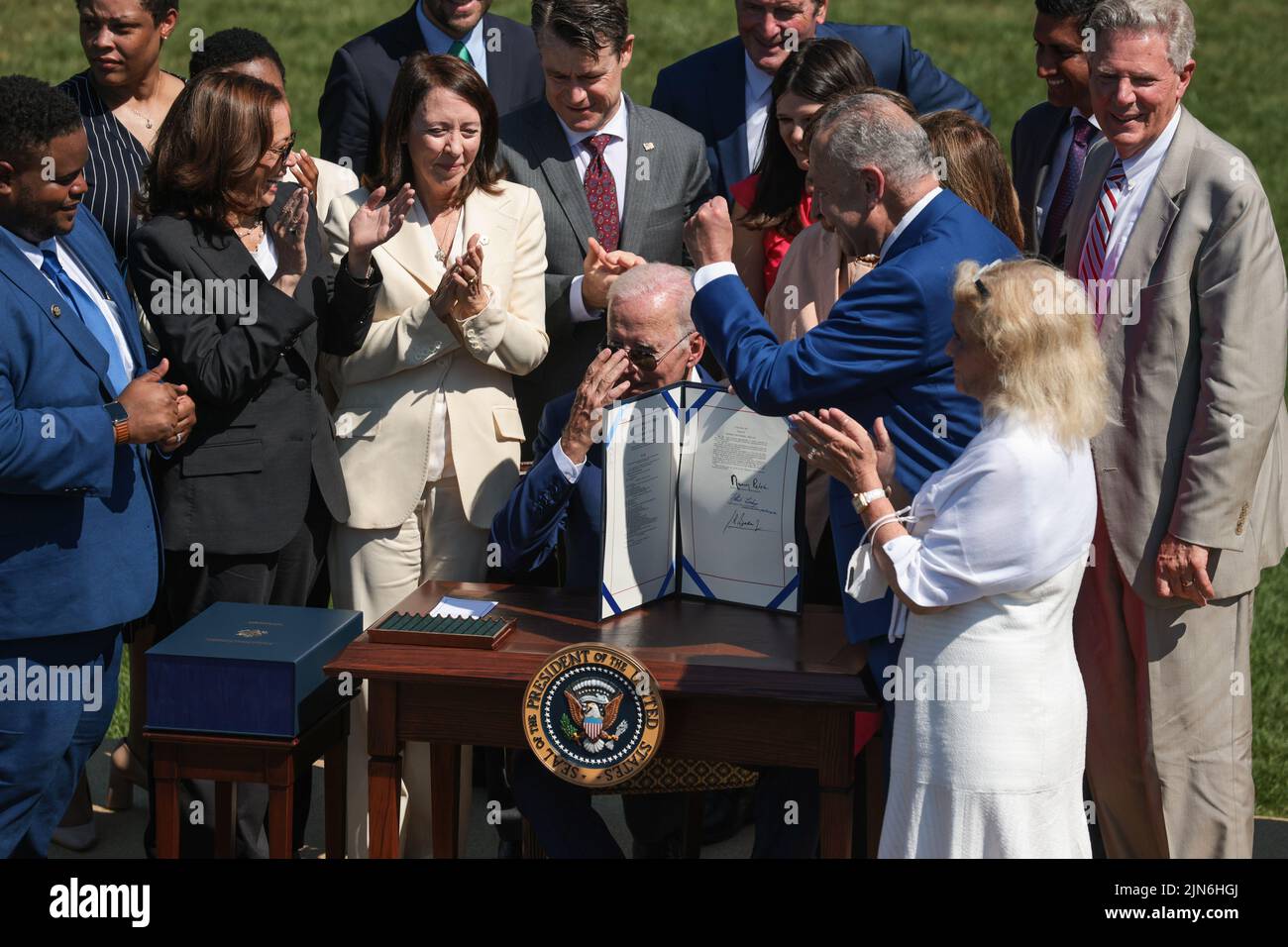 President Joe Biden signs into law H.R. 4346, the CHIPS and Science Act